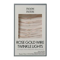 rose gold wire LED string lights 12ft
