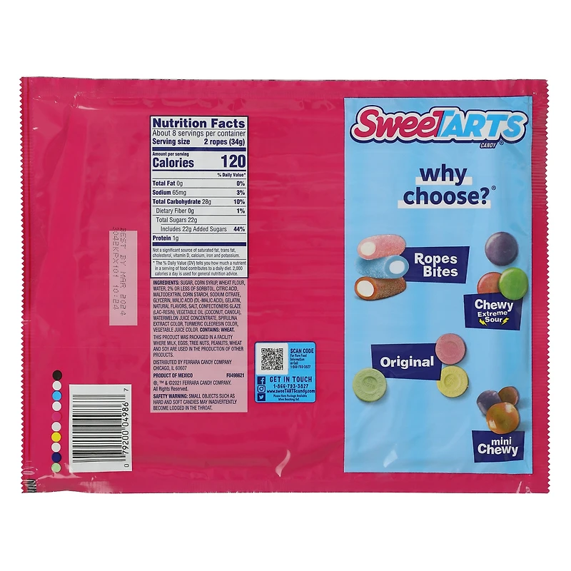 sweetarts® watermelon berry collision ropes 9oz