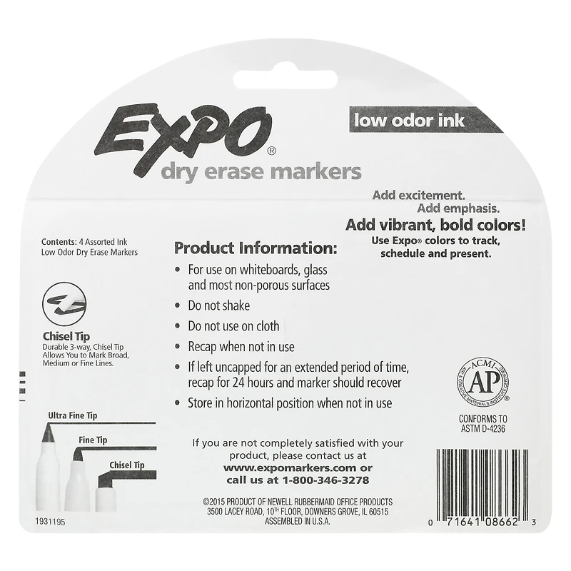 expo® vibrant dry erase markers 4-pack