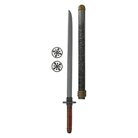 hero ninja 28in katana sword with sheath & throwing stars