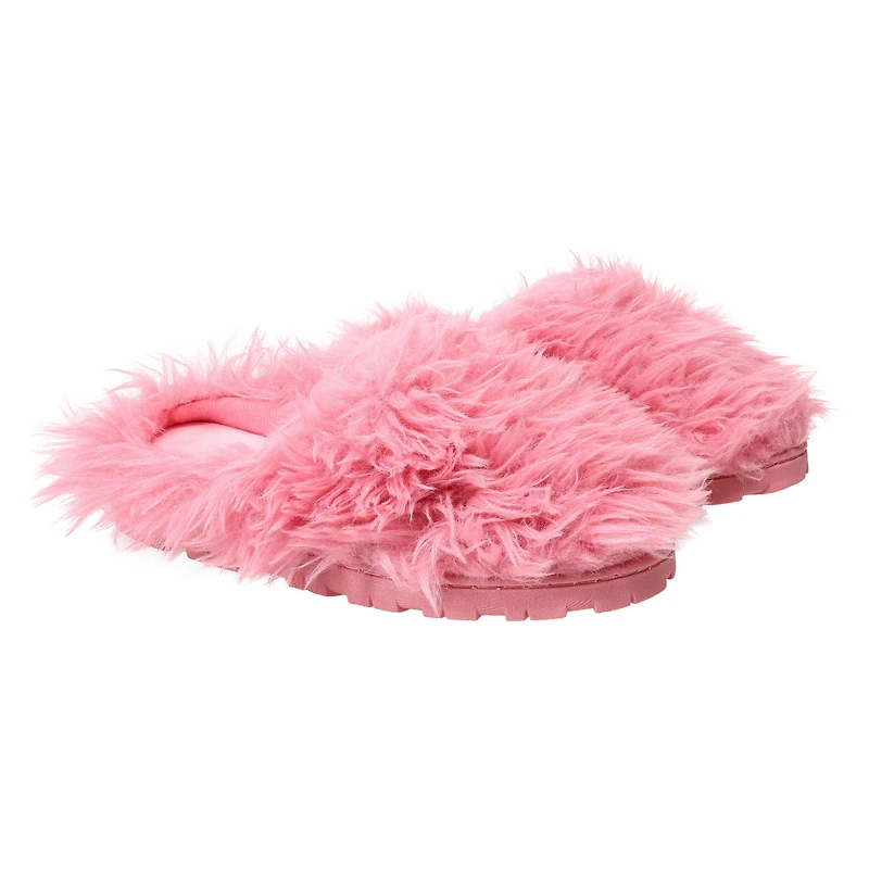Ladies Faux Fur Fuzzy Slippers