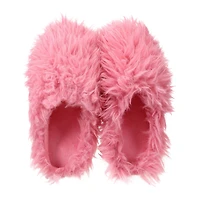 Ladies Faux Fur Fuzzy Slippers