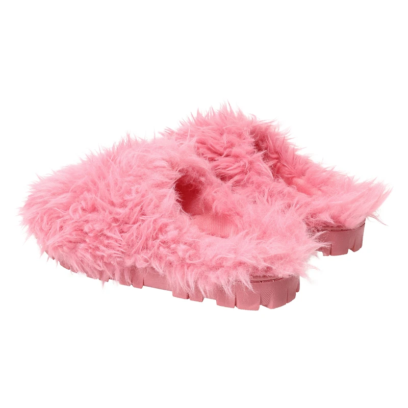 Ladies Faux Fur Fuzzy Slippers