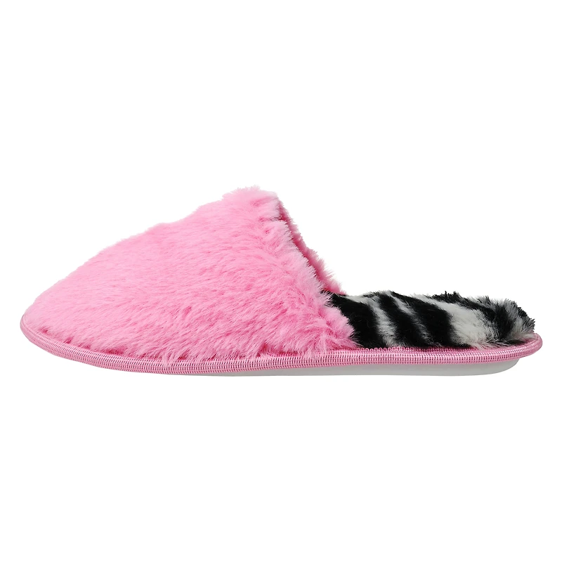 Ladies Fuzzy Scuff Slippers