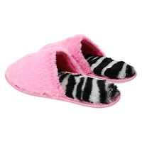Ladies Fuzzy Scuff Slippers