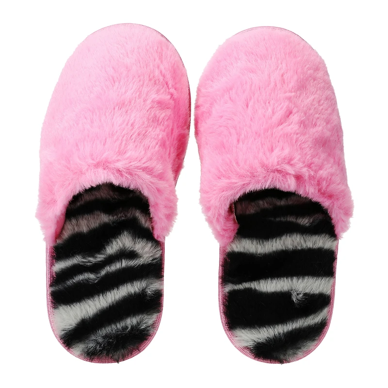 Ladies Fuzzy Scuff Slippers