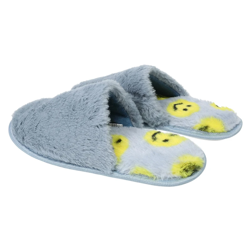 ladies ivory fuzzy scuff slippers