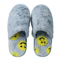 ladies ivory fuzzy scuff slippers