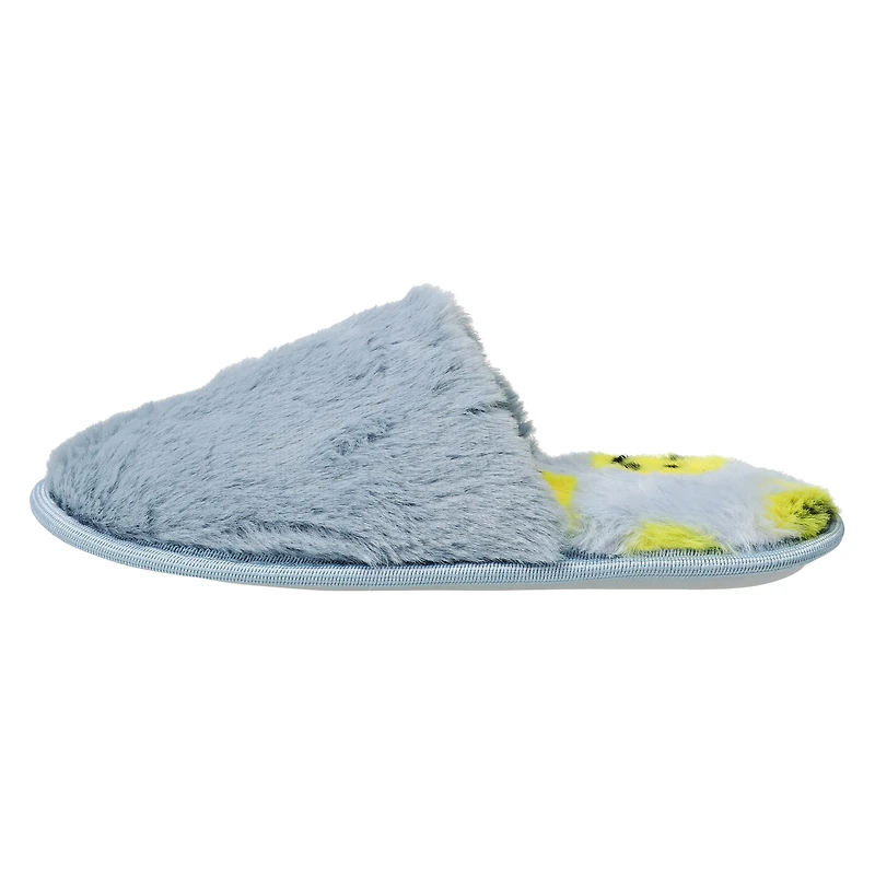 ladies ivory fuzzy scuff slippers