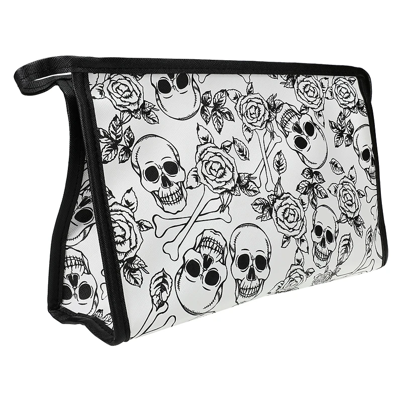 skulls & roses makeup bag with comb