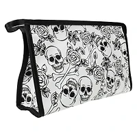 skulls & roses makeup bag with comb