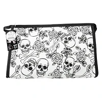 skulls & roses makeup bag with comb
