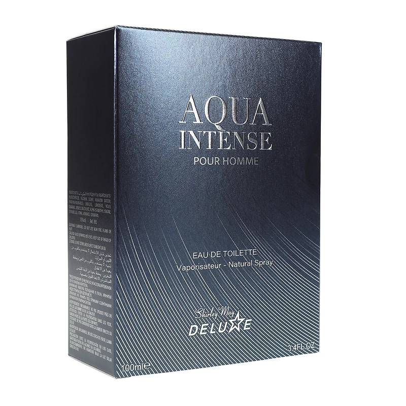 aqua intense eau de toilette by shirley may deluxe 3.4 fl.oz