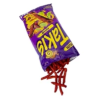 Takis fuego rolled tortilla chips, hot chili pepper and lime artificially flavored, 9.9oz bag