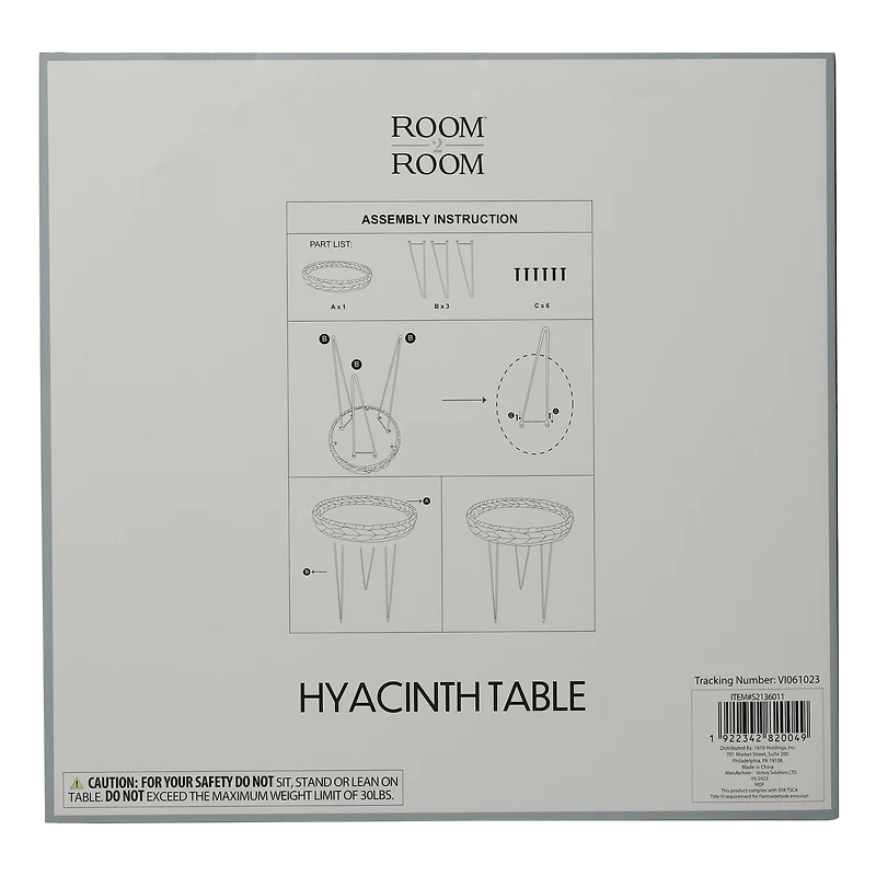 Hyacinth Table 11.6in x 16.4in