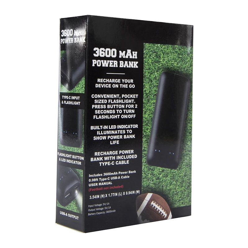 3600mAh Power Bank Charger With Flashlight