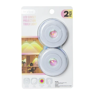 LED sunset projection touch light 2-count