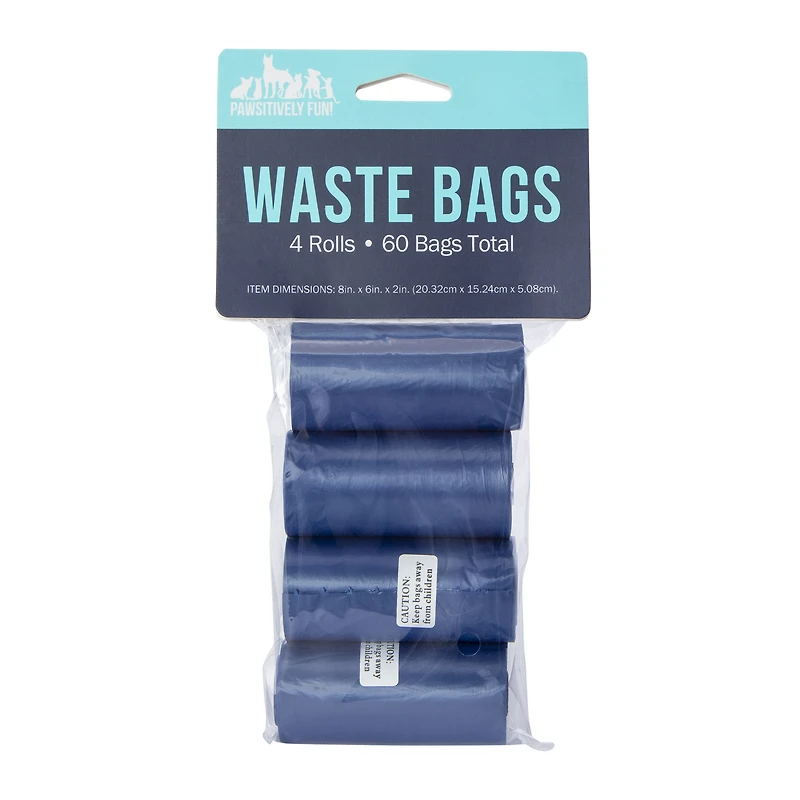 pet waste bag refill rolls 4-count (60 bags)