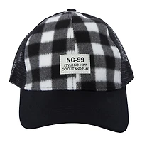 plaid flannel trucker hat