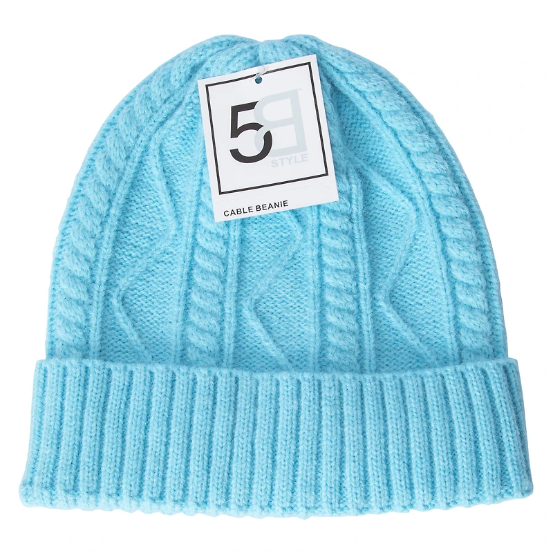 cable knit beanie hat