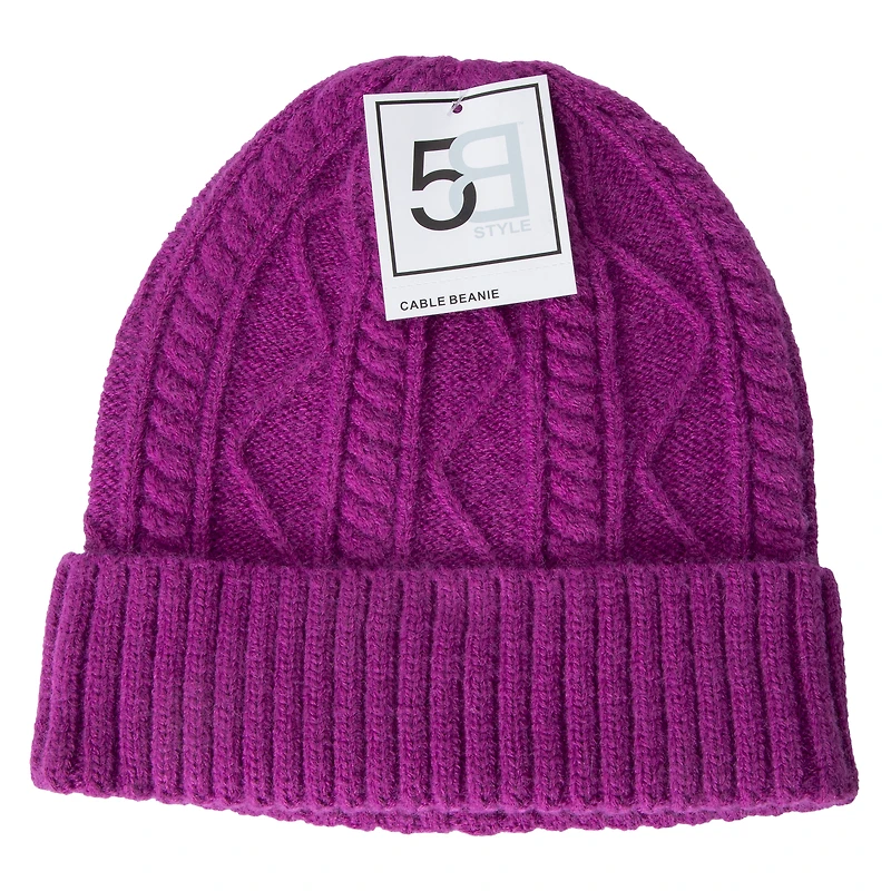 cable knit beanie hat