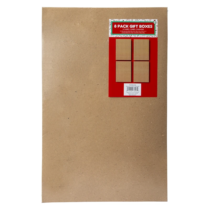 Holiday Gift Boxes 8-Count - Kraft