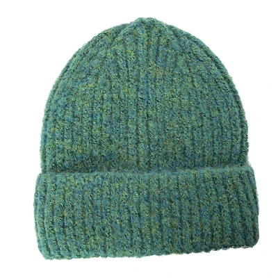 brushed rib knit beanie hat