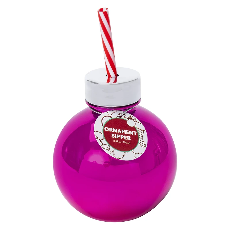 christmas ornament sipper cup 13.5oz