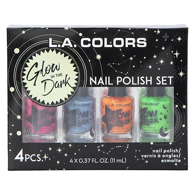 l.a. colors® glow in the dark nail polish set 4-count