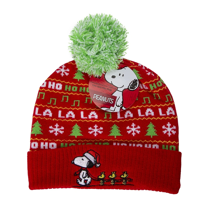 peanuts® snoopy® holiday pom beanie hat