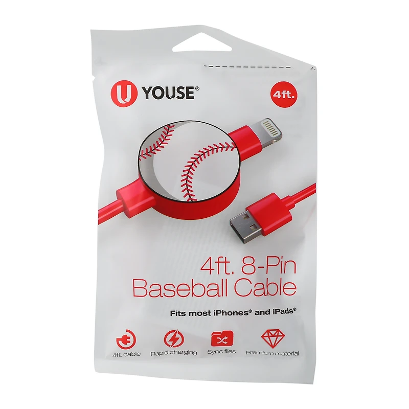 4ft Icon Tip 8-Pin Charging Cable