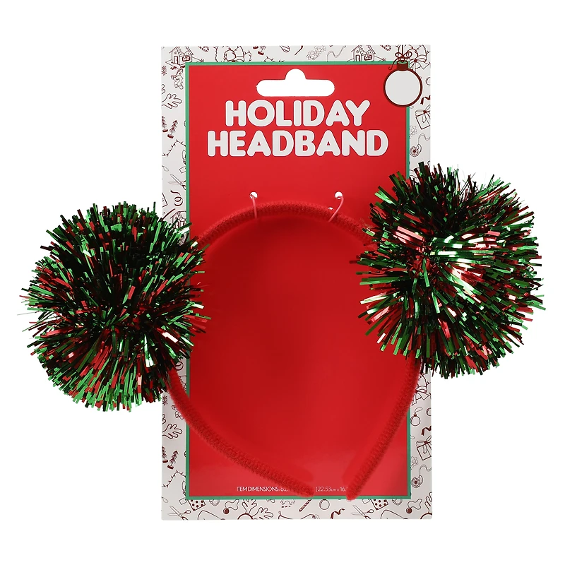 pom pom holiday headband