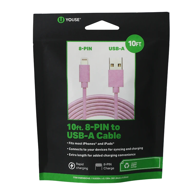 10ft 8-pin charging cable
