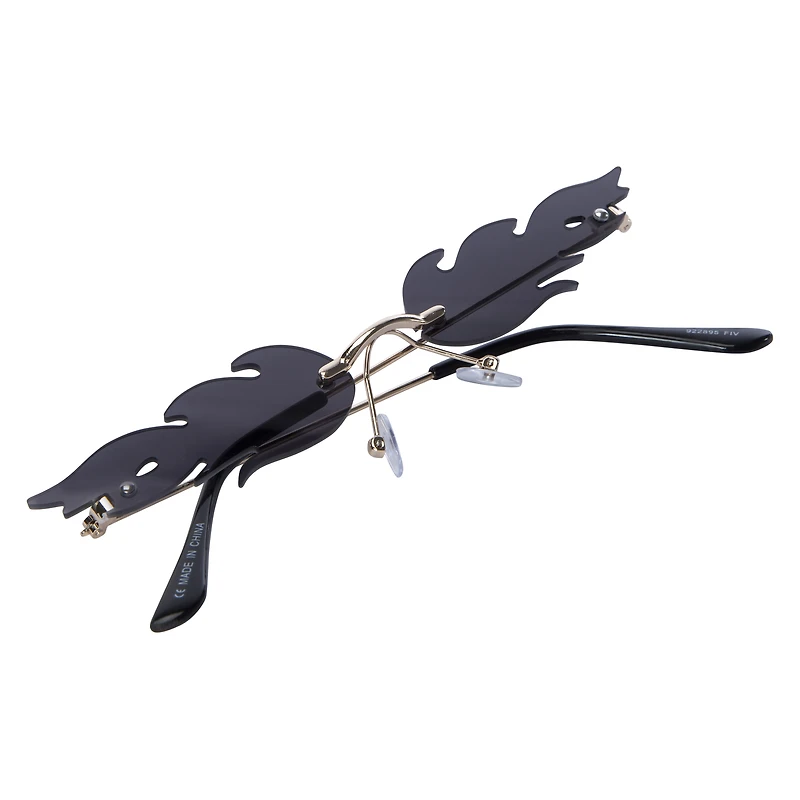 ladies rimless flame skinny sunglasses
