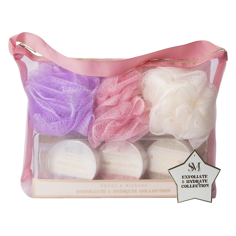 smoke & mirrors exfoliate & hydrate bath & body 7-piece set
