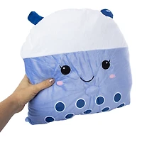 kawaii bubble tea throw pillow 14in