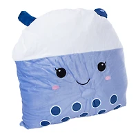 kawaii bubble tea throw pillow 14in