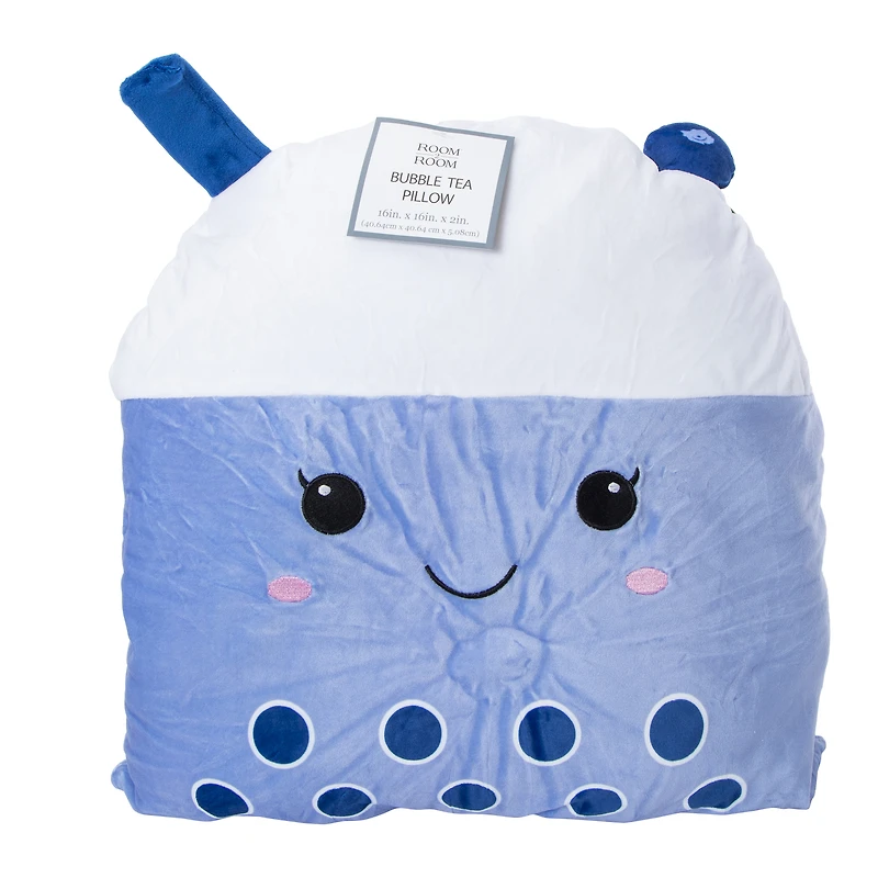 kawaii bubble tea throw pillow 14in