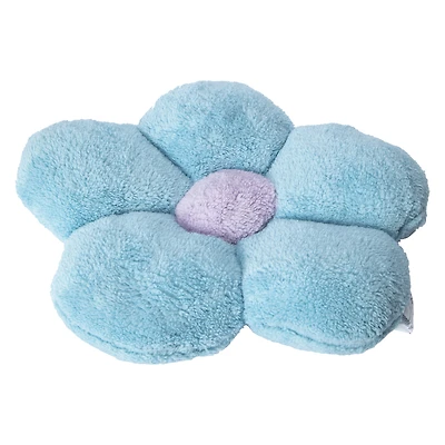 sherpa flower throw pillow 16in