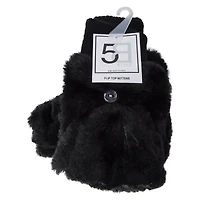 faux fur flip-top mittens