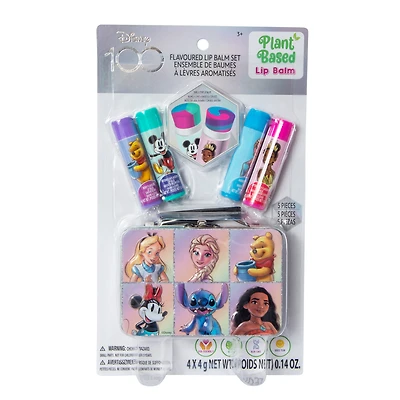 Disney plant-based flavored lip balms & storage tin set