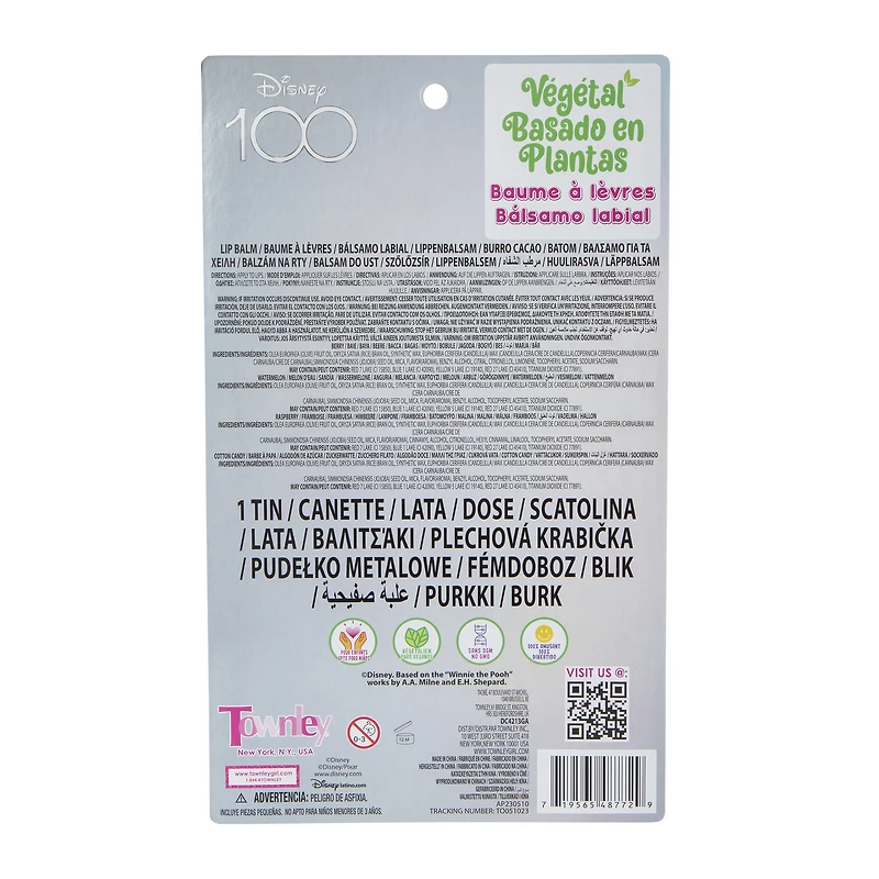 Disney plant-based flavored lip balms & storage tin set