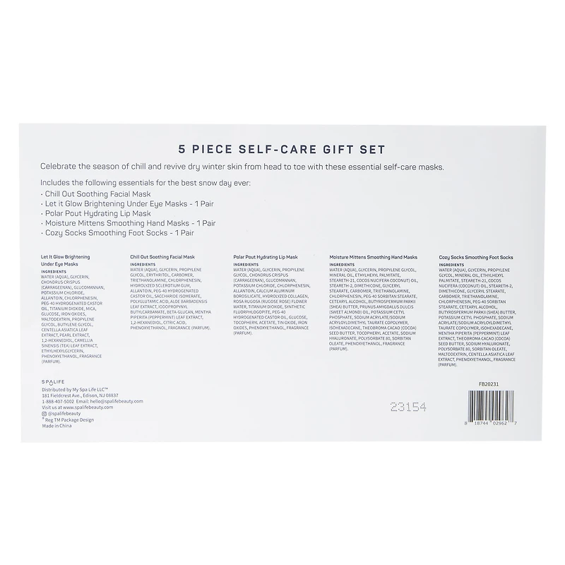 spa life™ snow day & chill self-care 5-piece gift set