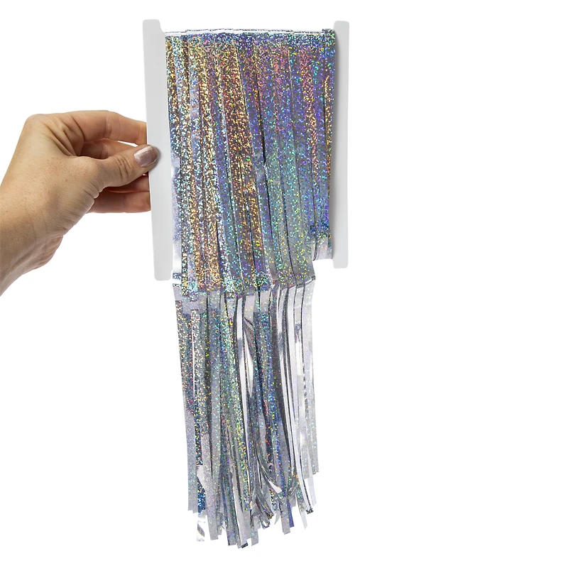 holographic fringe backdrop 48in x 60in