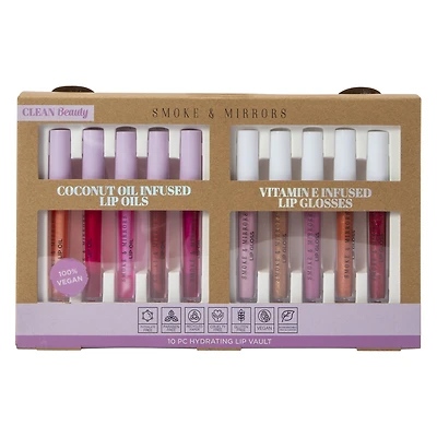 smoke & mirrors hydrating lip gloss 10-piece