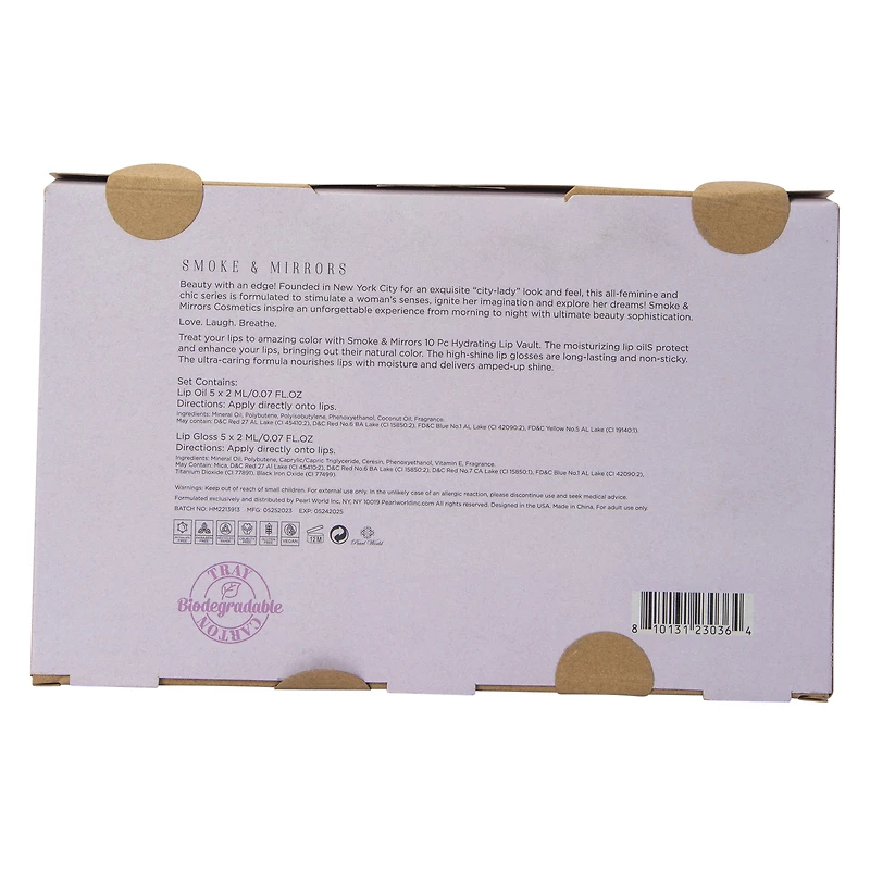 smoke & mirrors hydrating lip gloss 10-piece