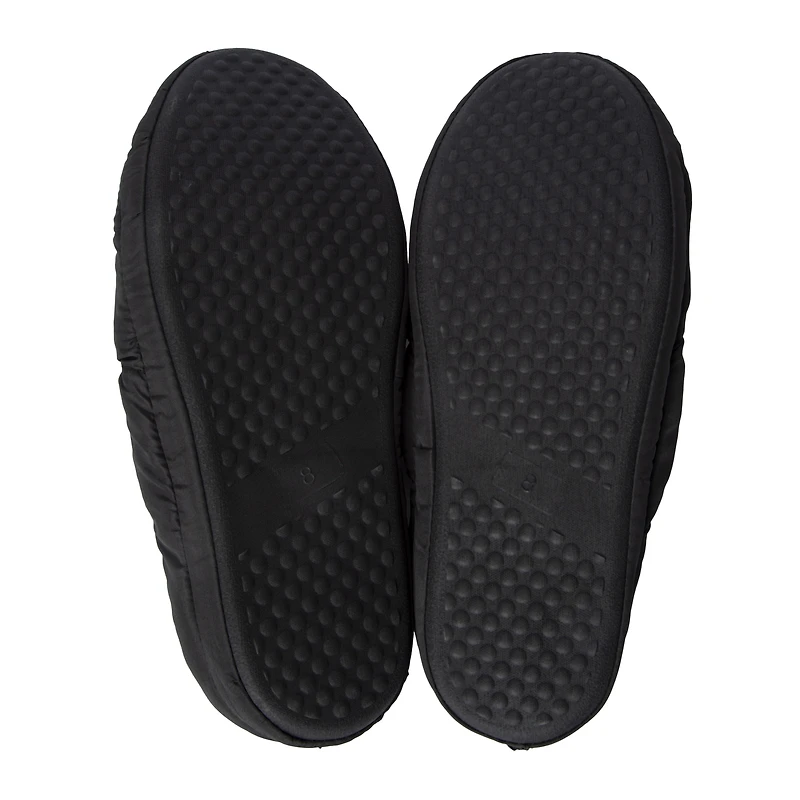 mens black quilted puffy slippers