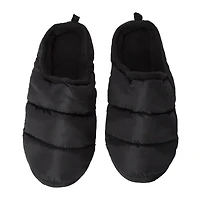 mens black quilted puffy slippers