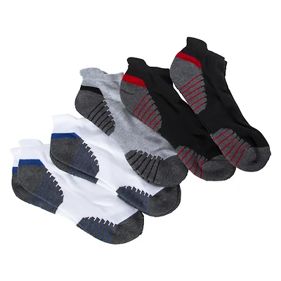 Series-8 Fitness™ Mens Low-Cut Performance Socks 5-Pack - Black & White