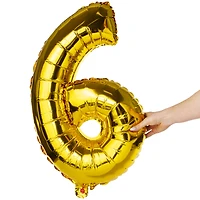 Gold Birthday Number Foil Balloon 32in